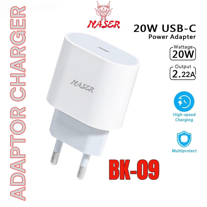 NASER BATOK 20W USB C BK-09 / ADAPTOR CHARGER 20W 2.22A SUPER FAST