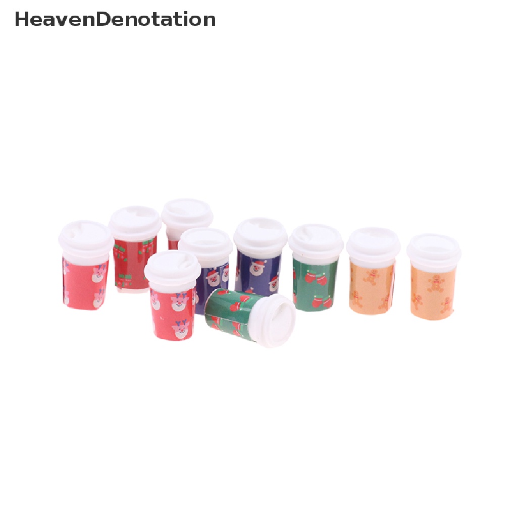 [HeavenDenotation] 10pcs Multicolor Cangkir Kopi Aksesoris Dapur Mini Untuk Rumah Boneka Miniatur HDV
