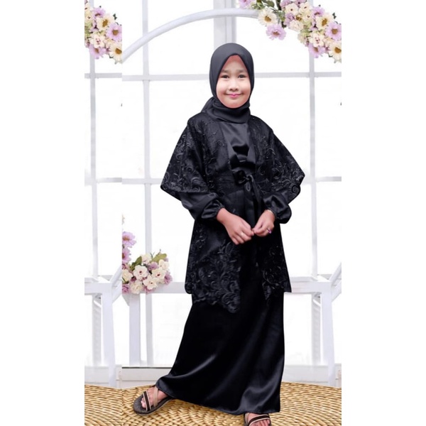 (NEW) Gamis Anak Maxmara Lunna KID/ Gamis Anak Terbaru/ Dress Model Cardigan/ Gamis Anak umur 3-12 Tahun