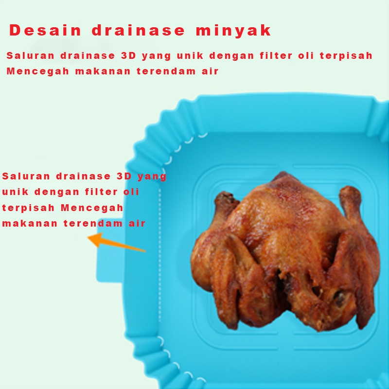 [COD] Air Fryer Silicone Pot Silikon Bowl Wadah Tray Nampan Baking Cooking Silicon Awet Murah Oven