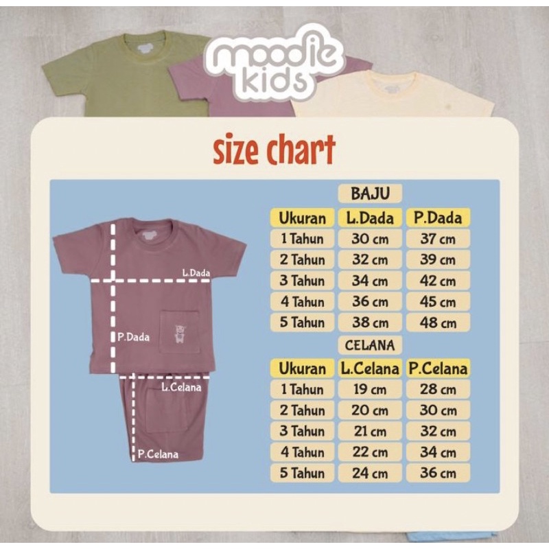 pocket tee by moodie kids setelan anak cotton combed 30s