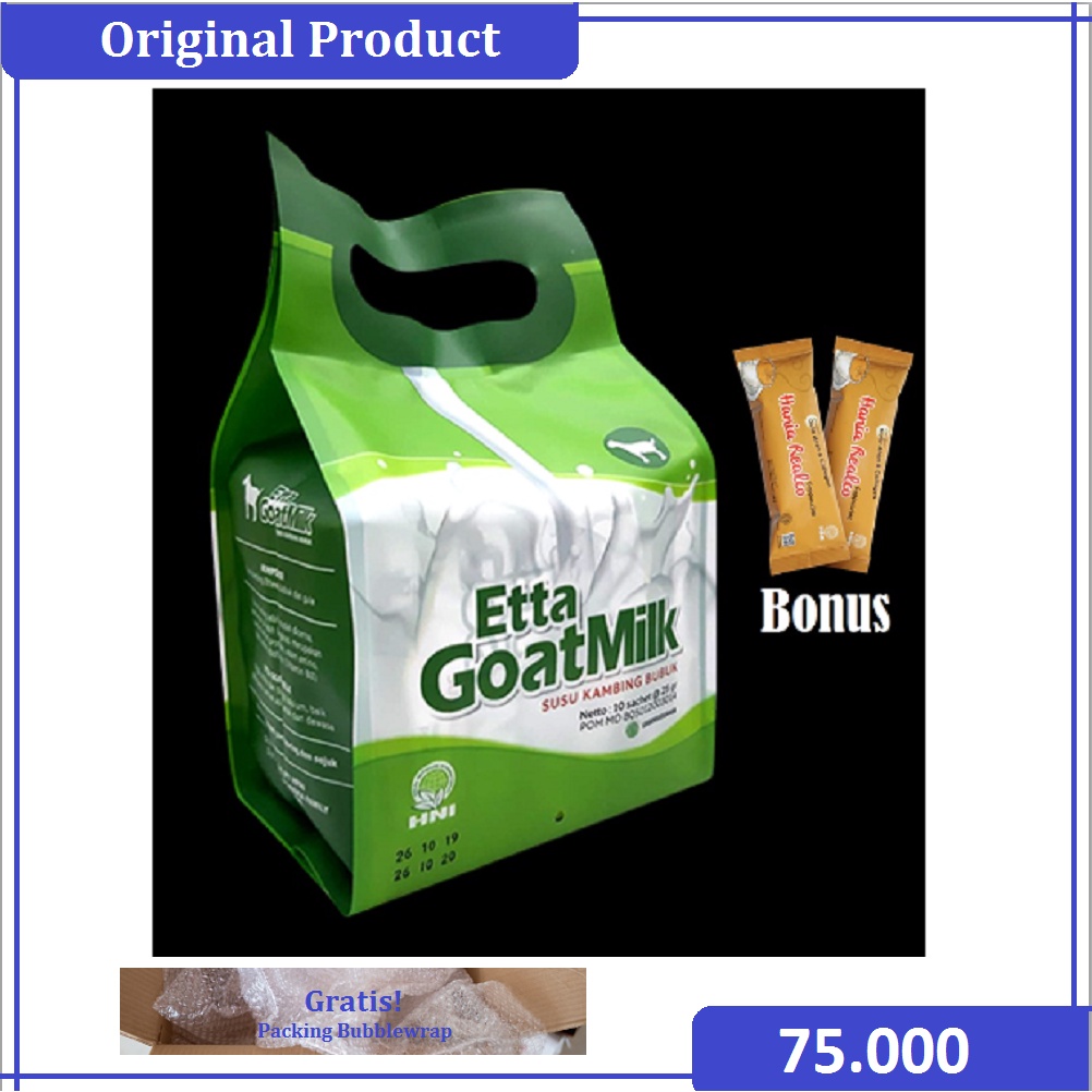 

ETTA GOAT MILK (EGM) - Susu Kambing Ettawa HPAI - bonus hania realco cappucino 2 pcs