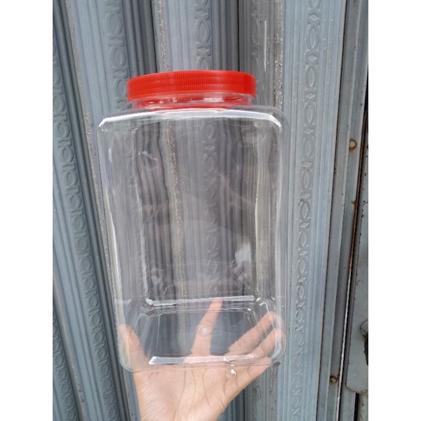 Toples 4 Liter Toples Plastik cupang 4L kotak / Toples kue kering