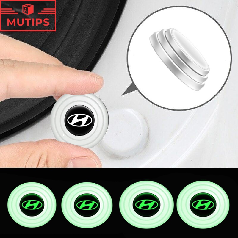 Hyundai 4per8 /12 /16Pcs New Luminous Type Car Door Trunk Anti Shock Tabrakan Pad Silikon Stiker Mengurangi Kebisingan Penyangga Untuk Atoz i20 Trajet Getz Aksen H1 i10 Kona Santa Fe