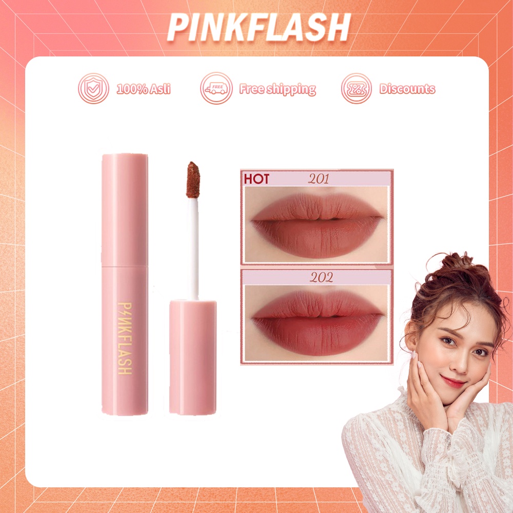 PINKFLASH OhMyKissAiry Kiss Air Soft and Comfortable Matte Liquid Lipstick Perawatan Bibir Pelembab Make Up Kosmetik Sof