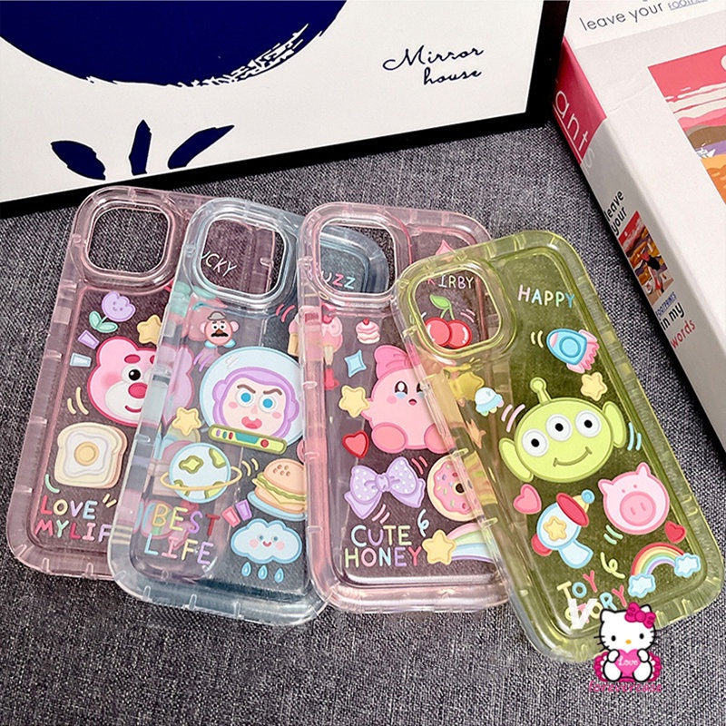 Case Strawberry Bear Manyo Kirby Lucu Untuk Samsung A50 A52 A23 A13 A32 A52s A02s A03 A20 A04 A12 A04s A50s A30s A04E A11 A03s A30 M13 Bening Lembut Airbag Shockproof Cover
