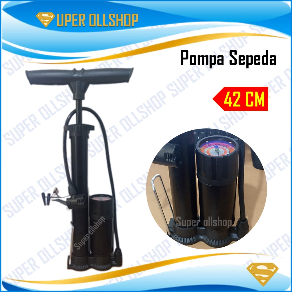 Pompa Angin Mini / Pompa Ban Motor / Pompa Ban Tabung Meter Sepeda Motor Mobil Manual Hidrolik Lengkap Kompaan Angin Kompa Tangan