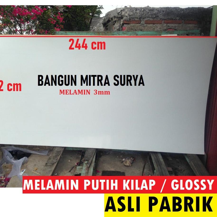 ✿ Melamin Putih Glossy Kilap 3mm Uk  Papan Triplek Kayu PVC Kuat ♀