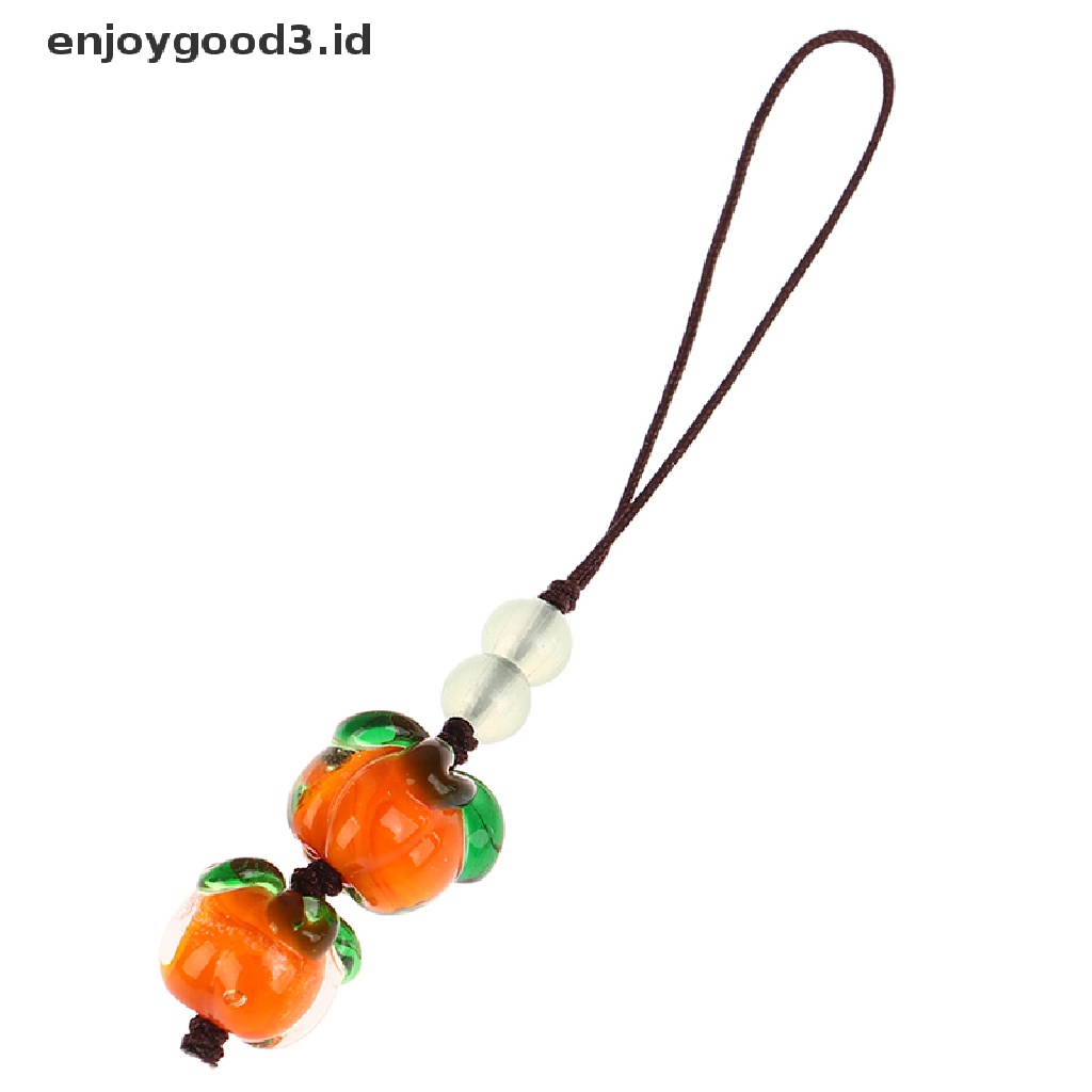 【 Rready Stock 】 For Women Men Glazed Persimmon Jewelry Hanging Ch Nepal Bead Key Chains （ ID ）