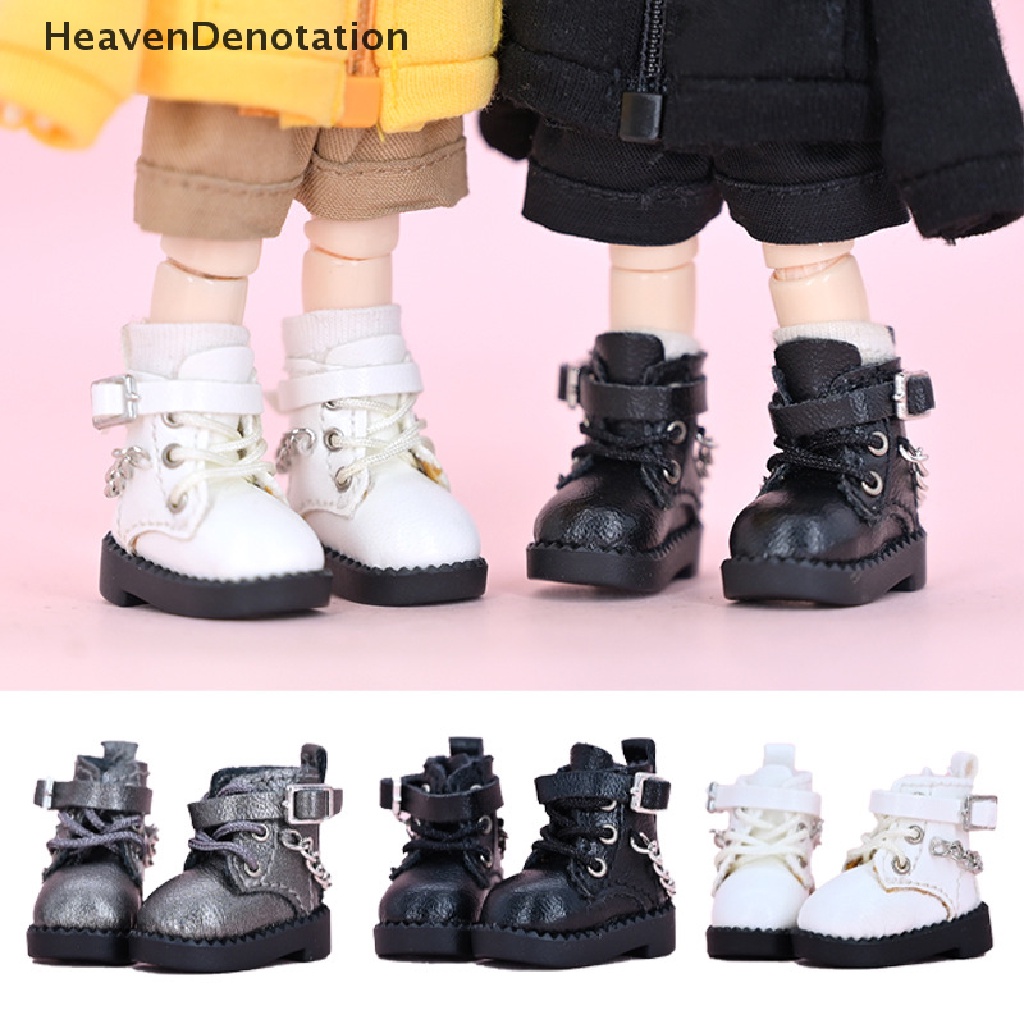 [HeavenDenotation] 1 Pair Doll Shoes Lovely Chain Boots New Casual Hand-made Ob11 DOD 1 / 12 Bjd Doll Shoes Doll Accessories HDV