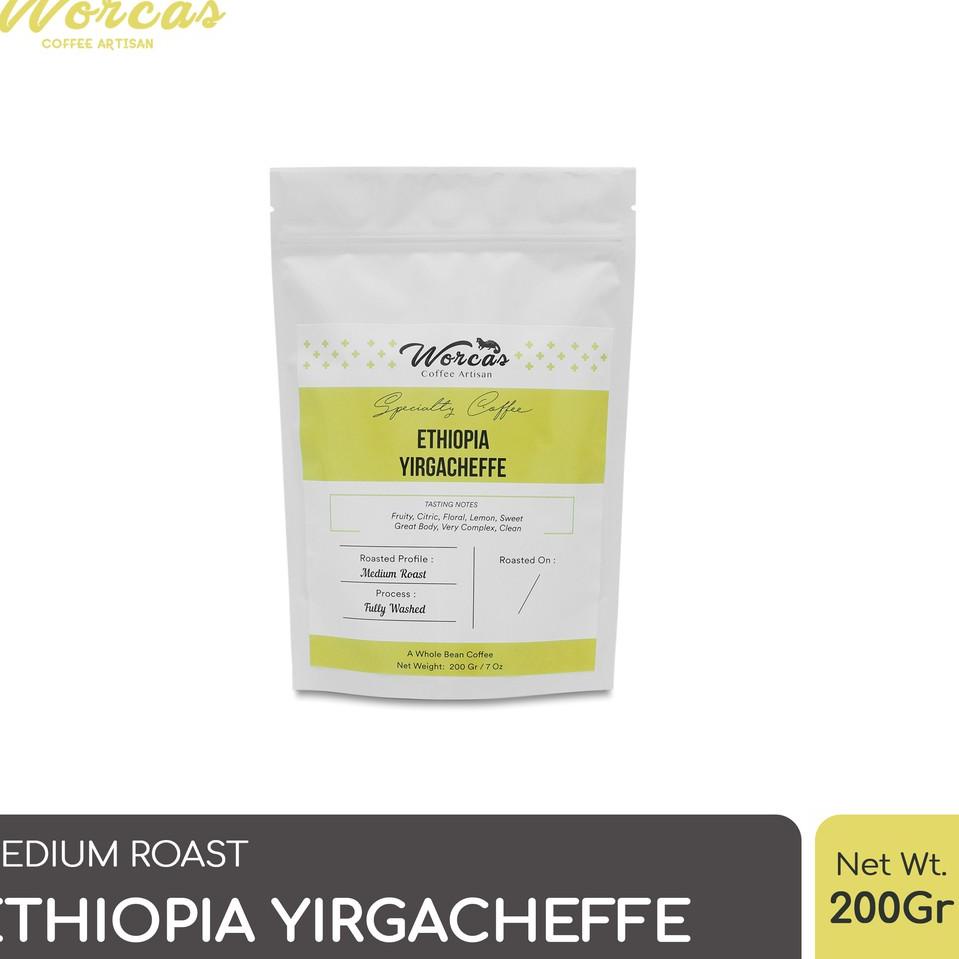 

➢ WORCAS Kopi Arabika Ethiopia Yirgacheffe 200 Gram - Medium Roast ❀