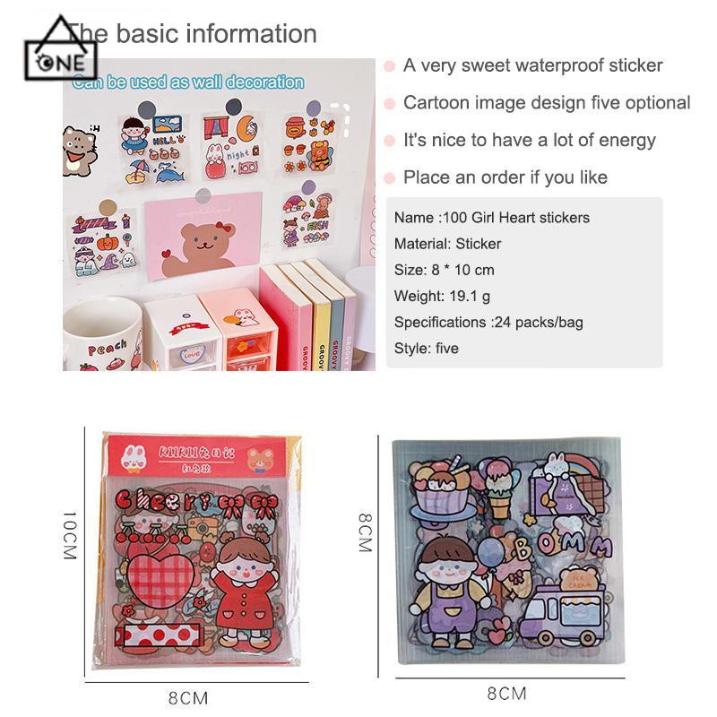 COD❤️20PCS/Set Stiker Motif Kartun Korea Lucu Anti Air Dekorasi pola kecil Handbook Scrapbook DIY-A.one