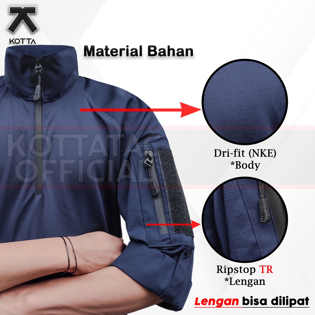 KAOS BDU DRYFIT TAD NAVY - KAOS BDU COMBAT PRIA LENGAN PANJANG NAVY -  KAOS TACTICAL PRIA  - BDU JERSEY DRYFIT - BAJU BDU LENGAN PANJANG BIRU DONGKER