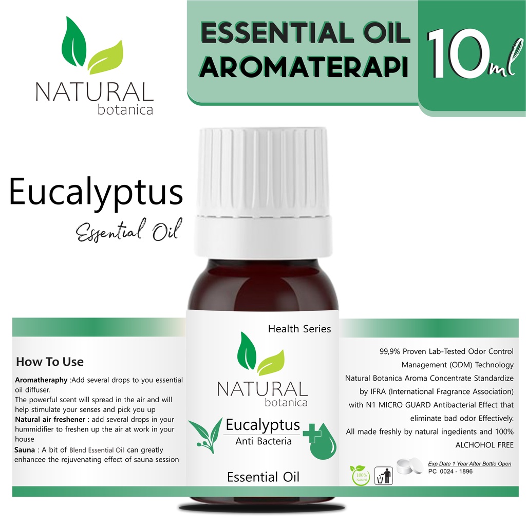 Natural Botanica Eucalyptus Essential Oil Pure Minyak Esensial Aroma Terapi Diffuser Humidifier