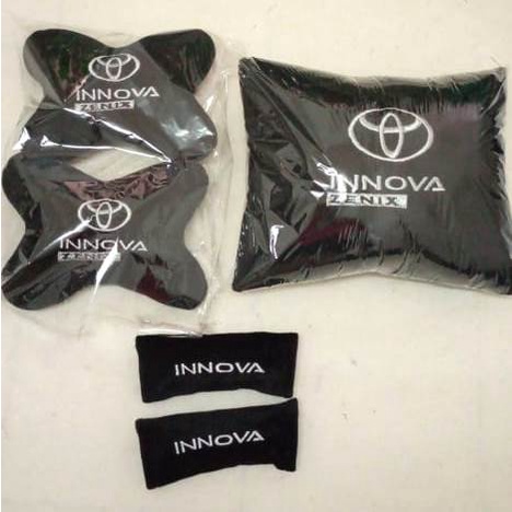 Bantal mobil aksesoris interior Toyota Kijang Innova Zenix sandaran kepala alas jok 3 in 1