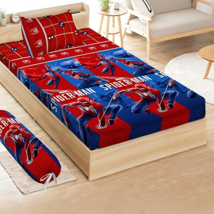 Best Stock SPREI SINGLE SPIDERMAN UK  KASUR NO 3 / SPREI SPIDERMAN SPREI MOTIF ANAK COWOK SPREI KARA