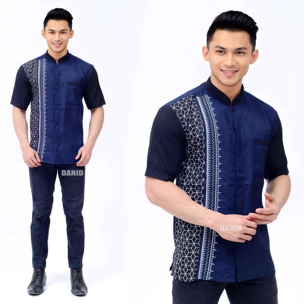 BAJU KOKO PRIA LENGAN PENDEK MOTIF TERBARU TAHUN 2023