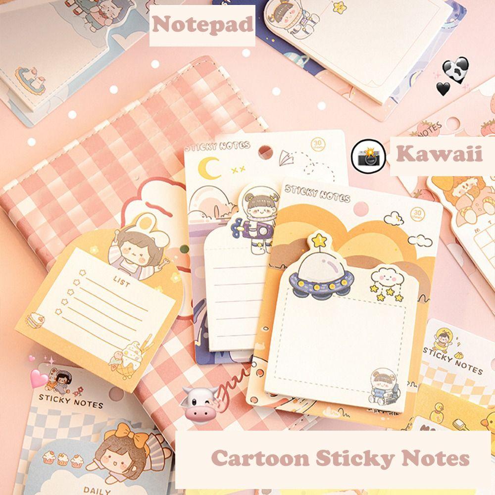 【 ELEGANT 】 Memo Pad Alat Tulis Siswa 30lembar Label Baca Perlengkapan Kantor Sekolah Sticky Bookmark To Do List Label Label Perekat