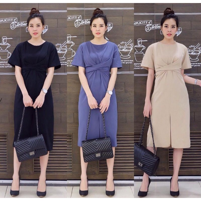 wrap dress bkkmj import midi polos bkkmj