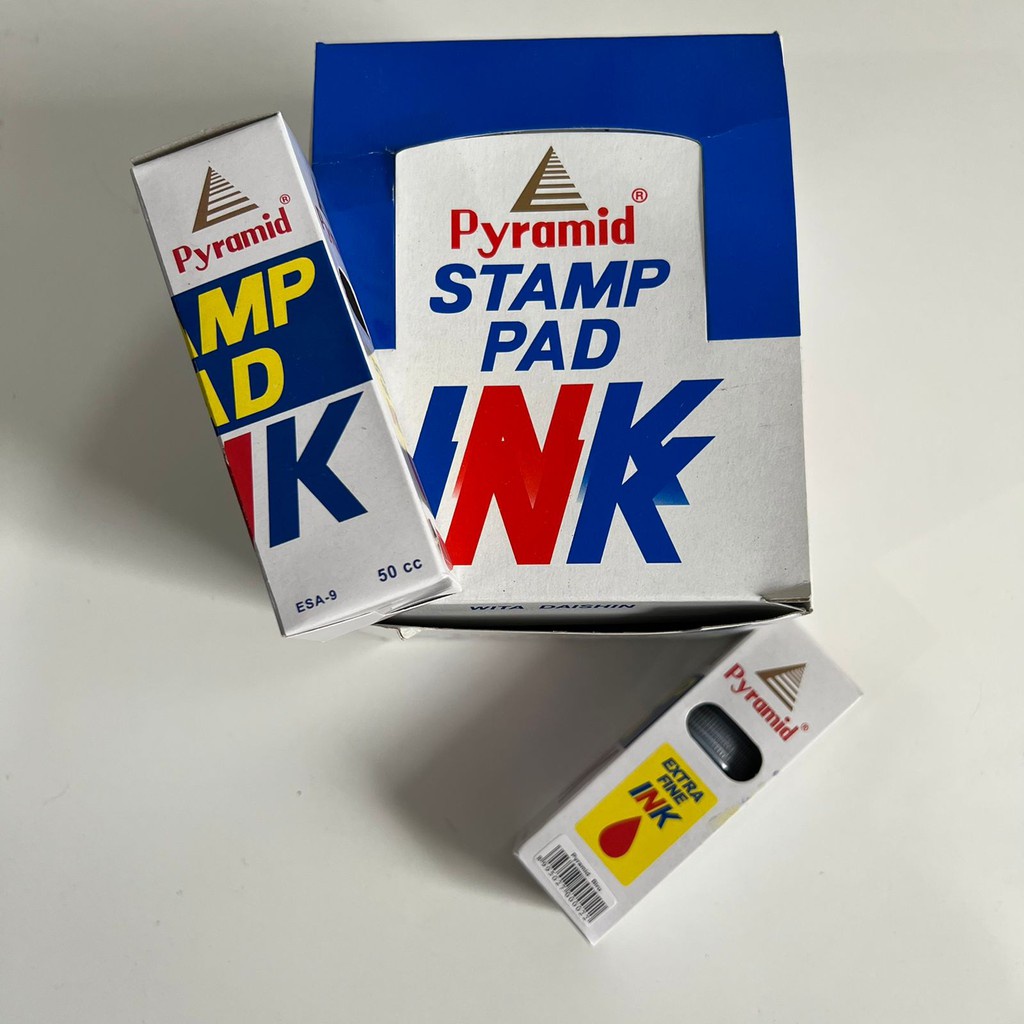 

Isi ulang Tinta Bak Stampel Piramid / Refill Stamp Pad Ink Pyramid 50 cc warna biru / Tinta Cap