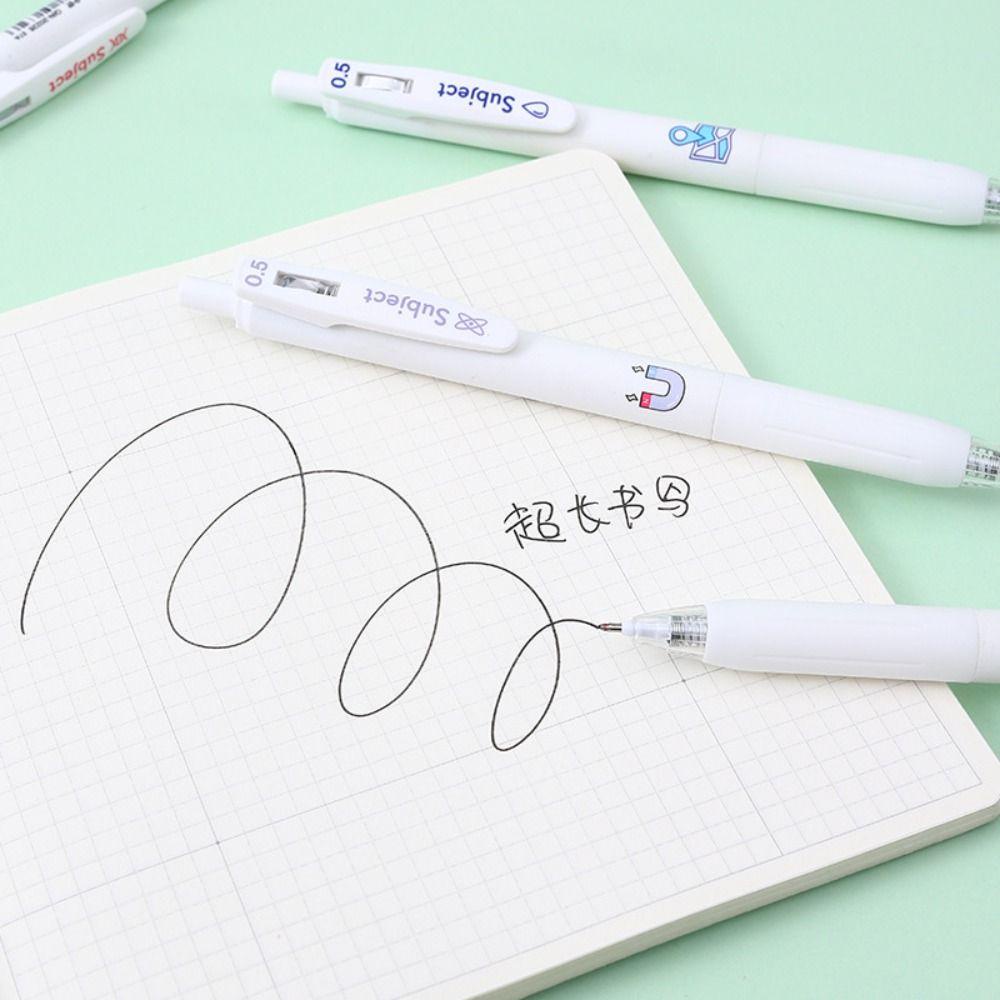 Nanas 6PCS /Set Pena Gel Perlengkapan Kantor Sekolah Alat Tulis Press Type Signature Pen