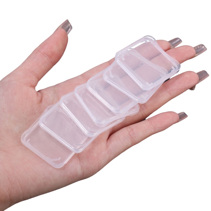 1pc Kotak Penyimpanan Kartu SD Transparan Portabel Kartu Memori Individu Case Plastik Bening Tempat Perlindungan