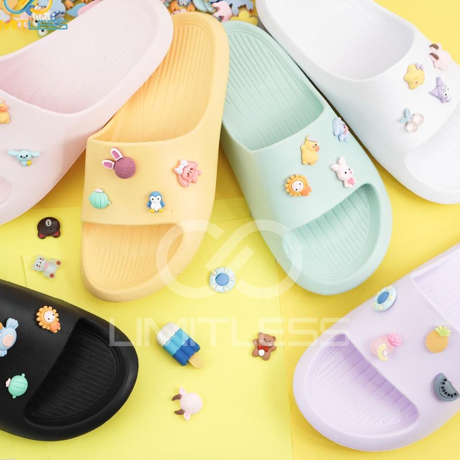 Tren Terbaru Limitless - Sandal Cewek Slip On Jelly Stiker 3D - Size 36-40