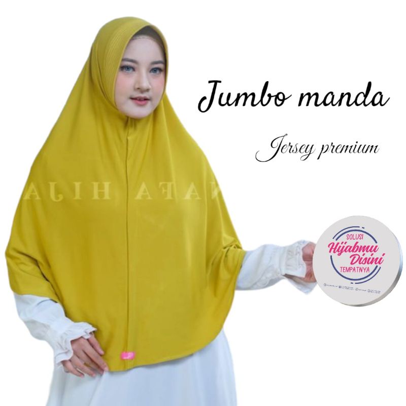 [ Qiqi Hijab ] JUMBO MANDA••hijab instan jersey premium••hijab jumbo