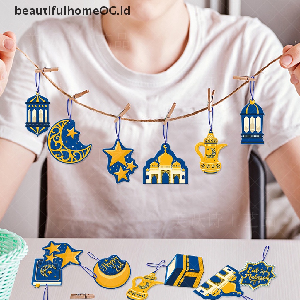 // Beautifulhomeog.id// 10Pcs Tag Hiasan Gantung Eid Mubarak Ramadangantungan Hiasan Ramadhan **