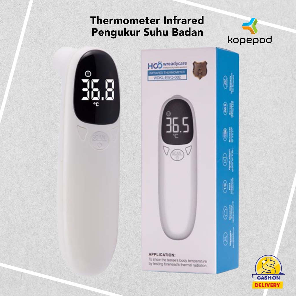 Termometer Infrared Non Contact Digital Suhu Badan Tubuh Thermometer Infrared Merah Tangan Ukur Inframerah Infra merah