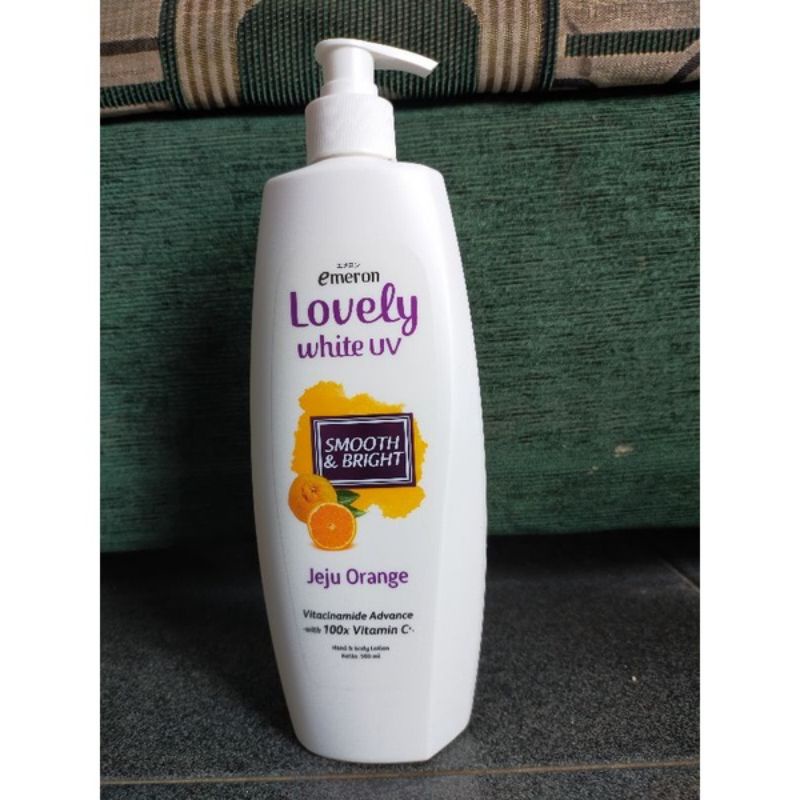 emeron lovely white hand &amp; body lotion pump 500ml (varian random)