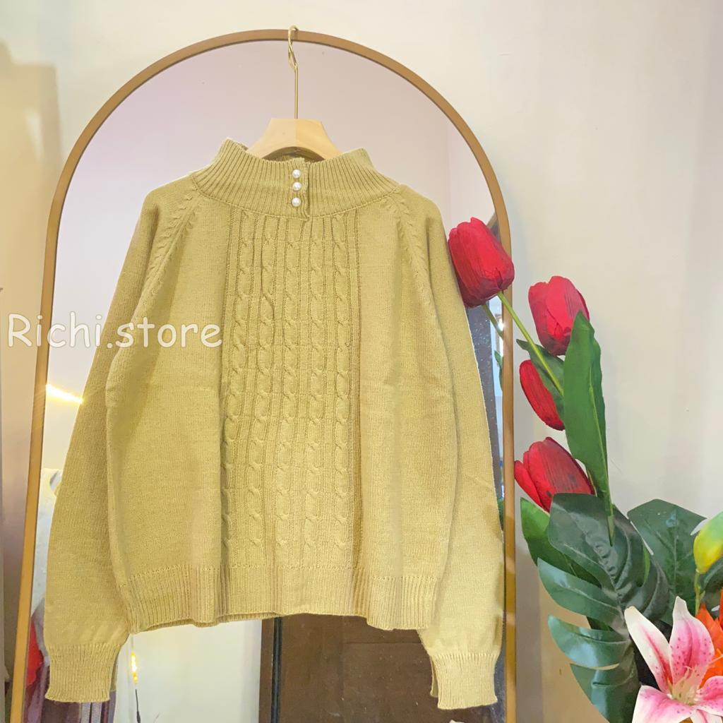 ZALINA BLOUSE RAJUT REGLAN TURTLENECK KANCING