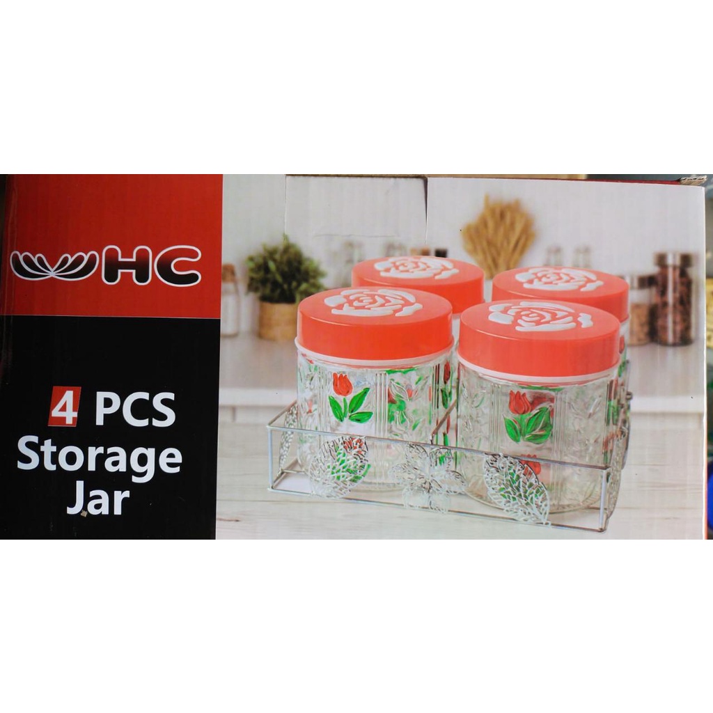 Storage Jar/ Toples Set Kaca HC Isi 3PCS &amp; 4PCS Pcs