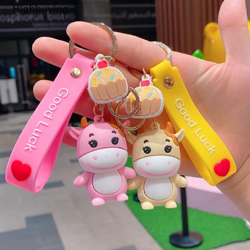 Hbid Boneka Sapi Lucu Gantungan Kunci Hadiah Pecinta Mobil Gadis Tas Liontin Aksesoris Keyring Glory