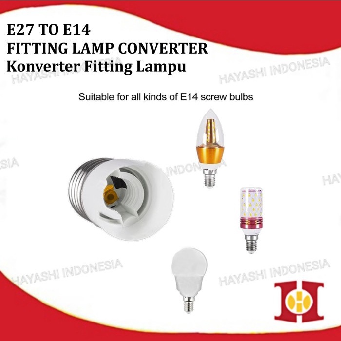 Konverter Fitting Lampu E27 ke E14 Cap Lamp Light Converter Adapter