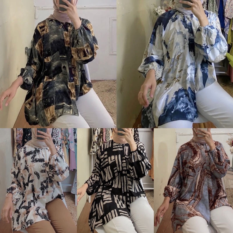 KEMEJA OVERSIZE RAYON MOTIF PREMIUM