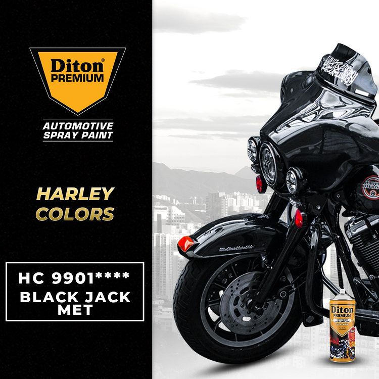 DITON PREMIUM Harley Colors Pilok Pilox Cat Semprot - BLACK JACK MET HC 9901**** (400cc)