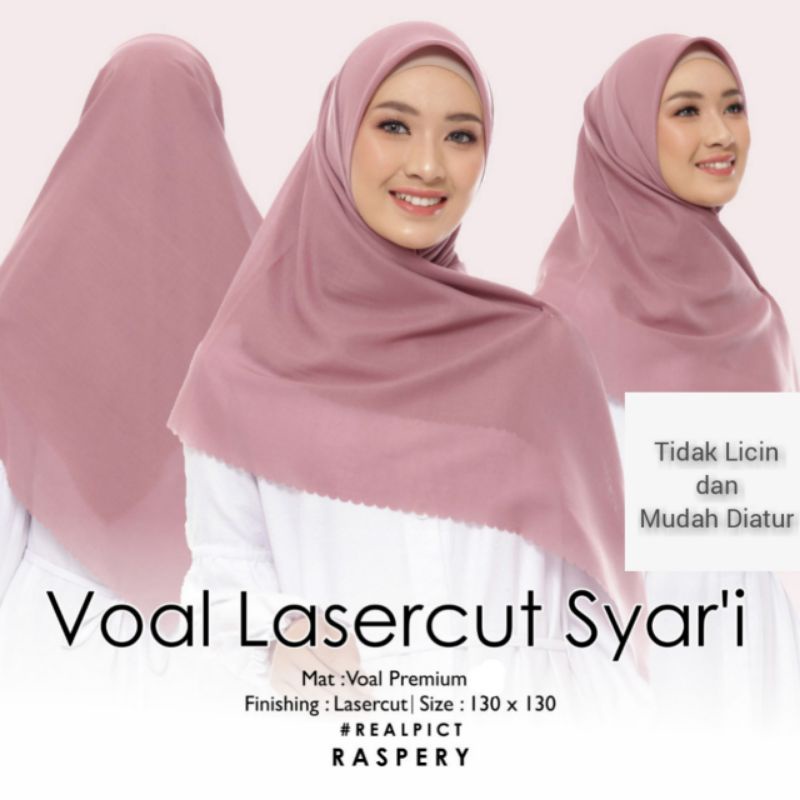 JILBAB SEGI EMPAT VOAL LASERCUT SYAR'I SIZE 130X130