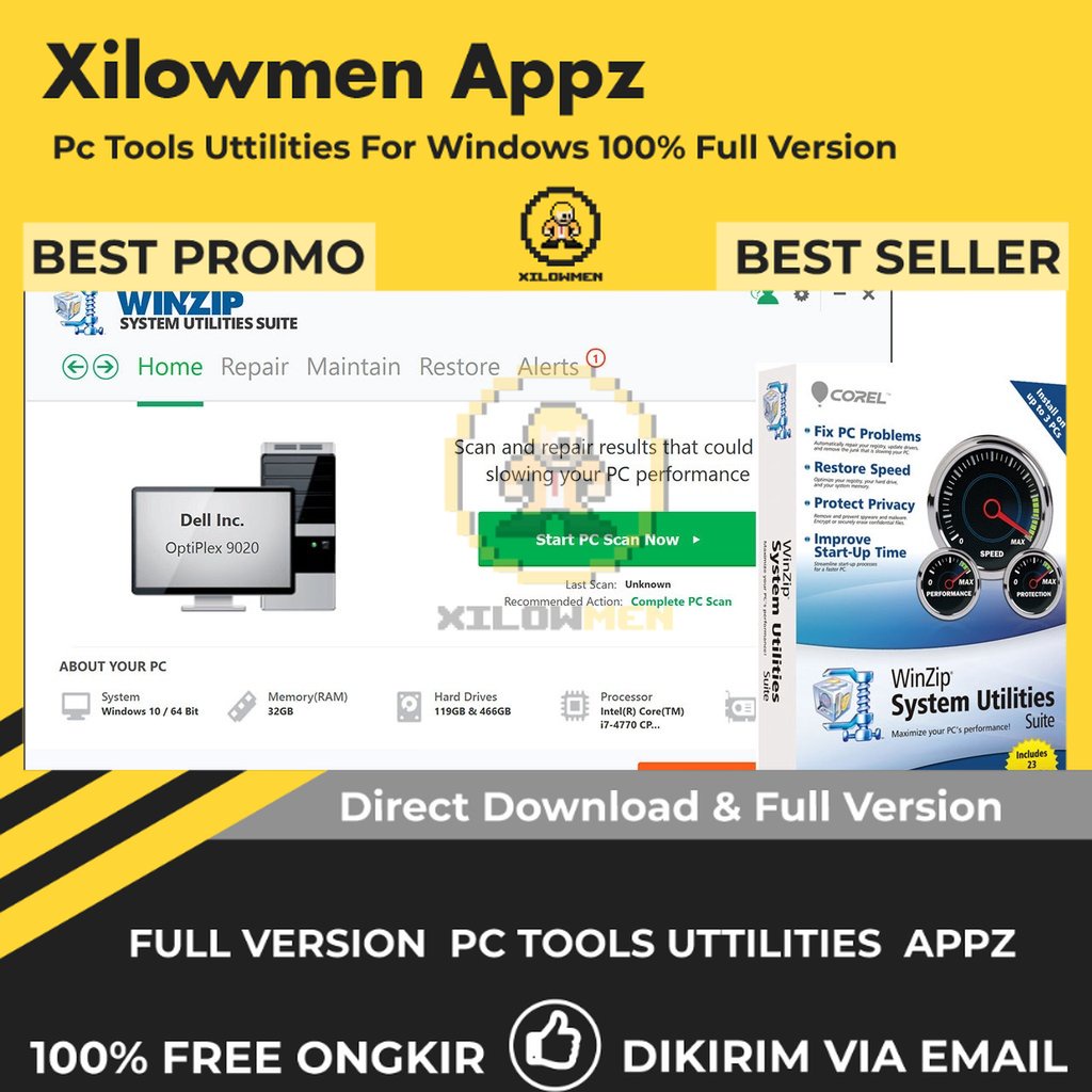 [Full Version] WinZip System Utilities Suite Pro PC Tools Software Utilities Lifetime Win OS - Kumpulan alat pemeliharaan dan optimasi sistem