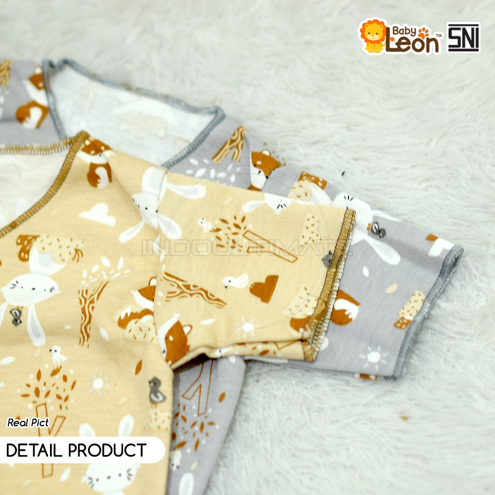 Setelan Baju Pendek + Celana Pendek Bayi (0-3 Bulan) BABY LEON Baju Bayi Baru Lahir Baju Tidur Bayi Setelan Baju Bayi Unisex DS-113 DS-114 SM-901