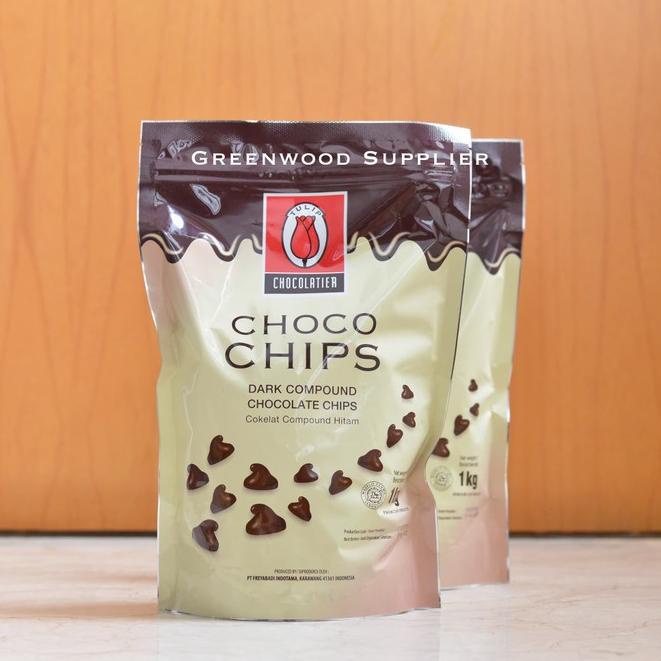 

❈ Tulip Dark Compound Chocolate Chips / Tulip Choco Chips 1KG ☛