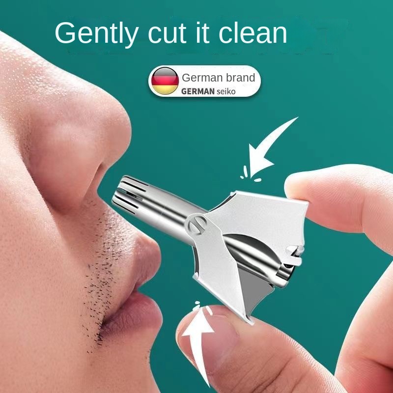 Nose Hair Trimmer Gunting Bulu Hidung Stainless Steel Trimming Alat Praktis Pembersih Bulu Hidung Manual Tidak Melukai Kulit