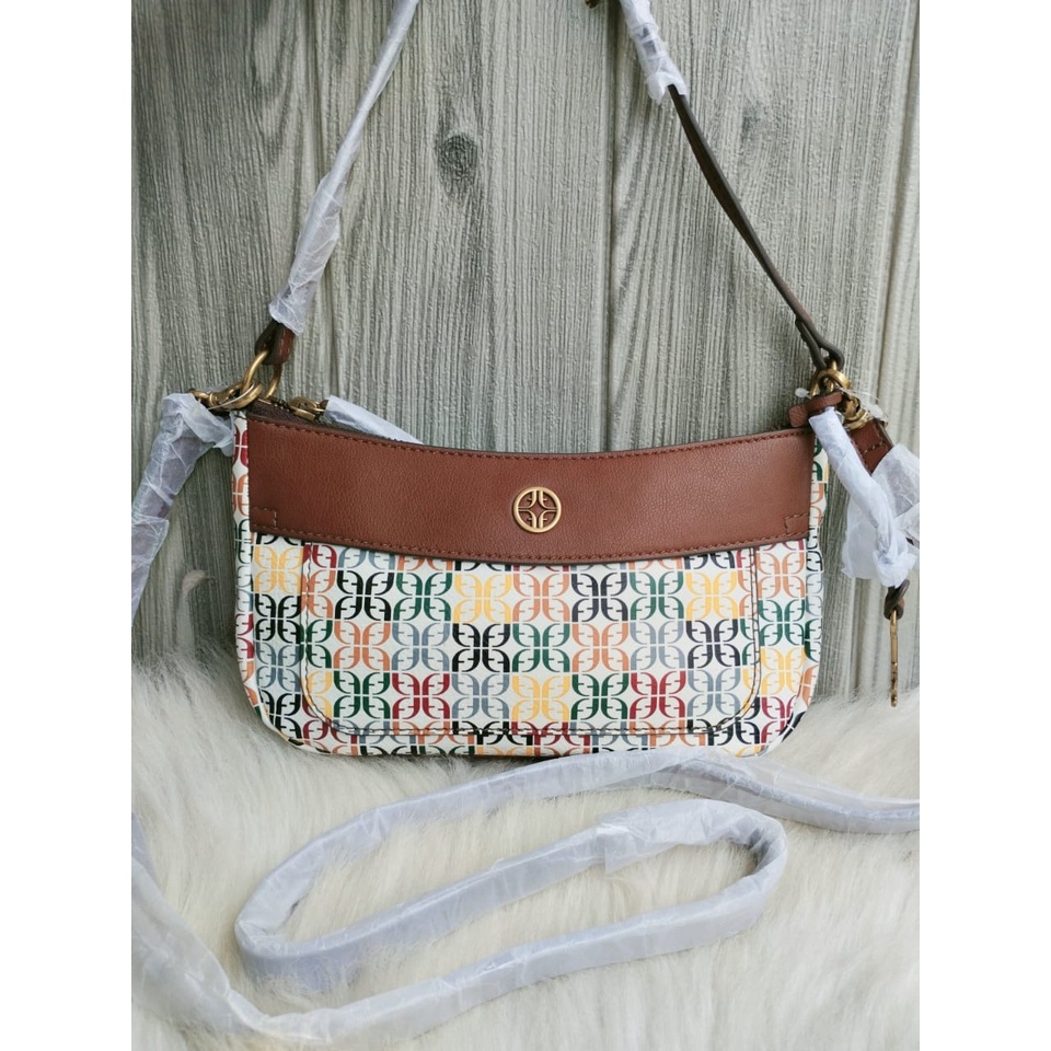 tas BRANDED ORI skylar mini baguette white multi