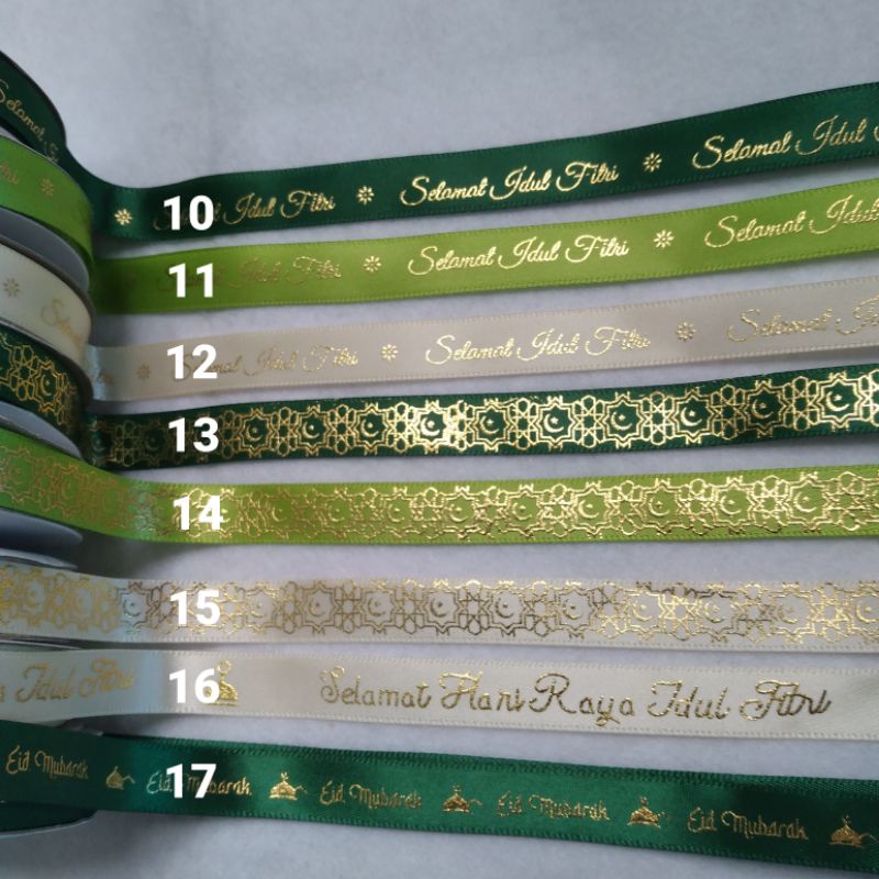 

Pita Lebaran Idul Fitri Satin 1/2 inch 1.25cm per Roll