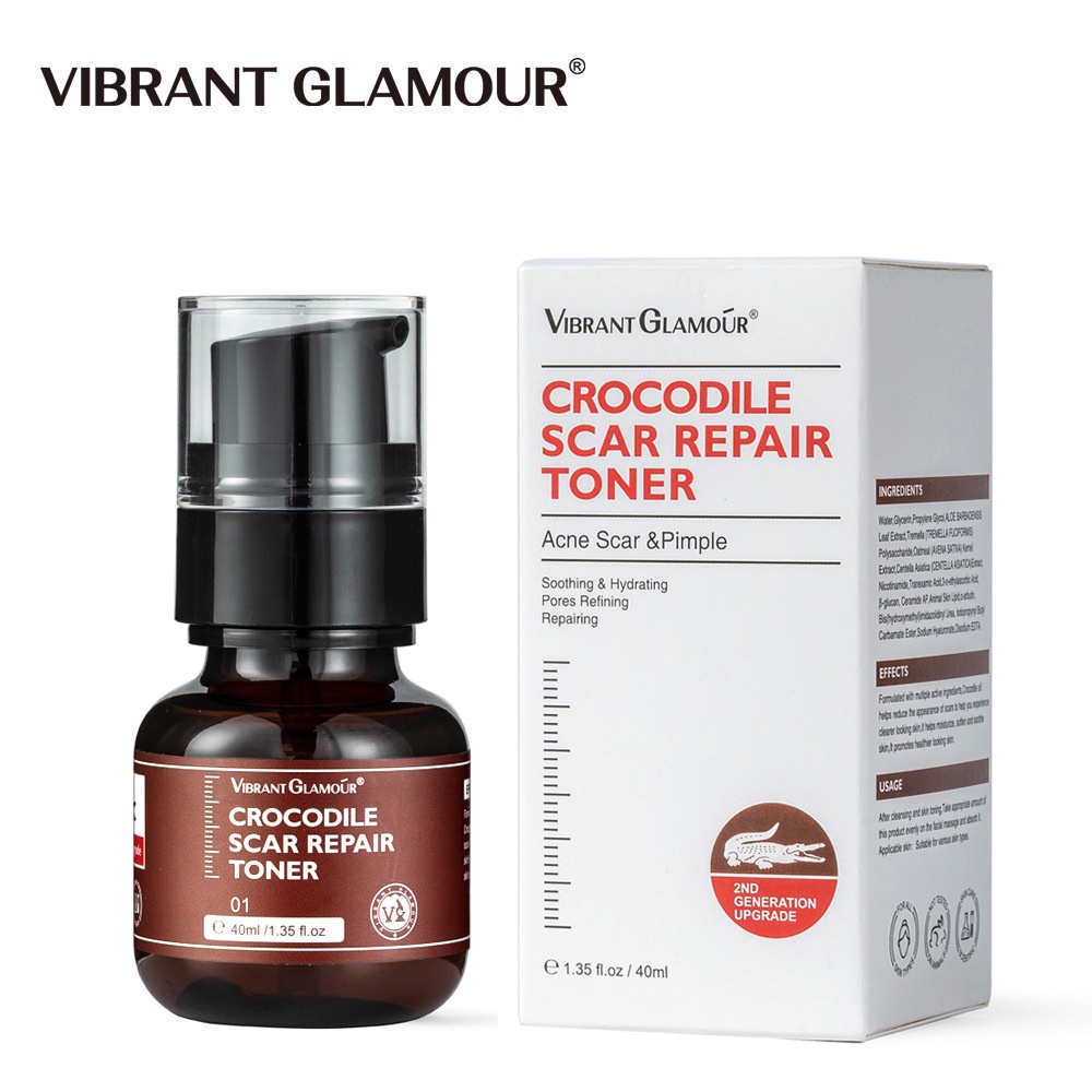 [COD] VIBRANT GLAMOUR Crocodile Scar Repair Face Toner Serum Krim penghilang luka bekas Menghilangkan 30ml Acne Scar Removal Whitening Dark Spots Stretch Marks Treatment