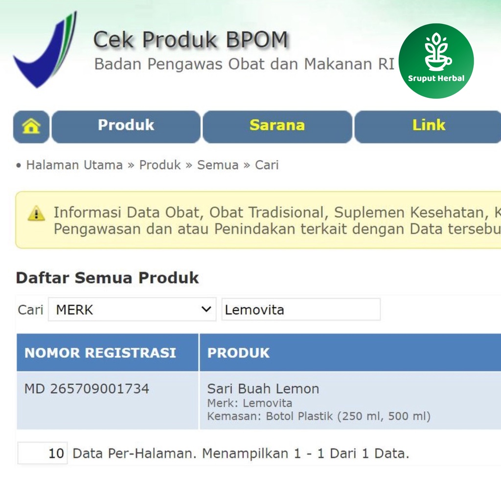 BPOM 500ml Lemovita Sari Lemon 100% Murni Fresh Jus Sari Lemon Diet Alami Sehat Murni Murah Sruput Herbal Segar Sari Jeruk Lemon Beorganik Hikari