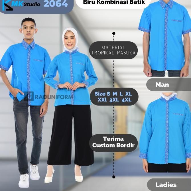 SERAGAM KERJA WANITA TANGAN PANJANG/ BAJU KARYAWAN/KANTOR/RESTORAN