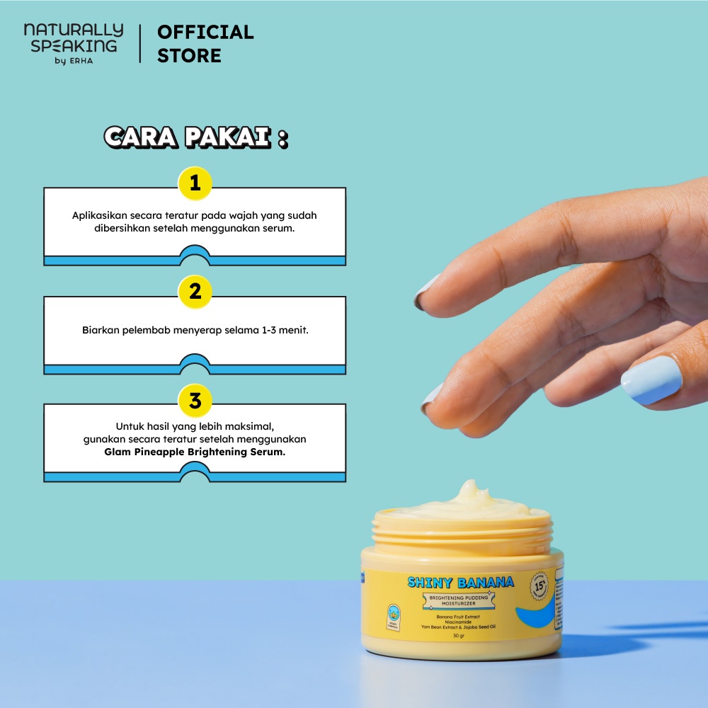 Naturally Speaking Shiny Banana Brightening Pudding Moisturizer - Pelembab Wajah