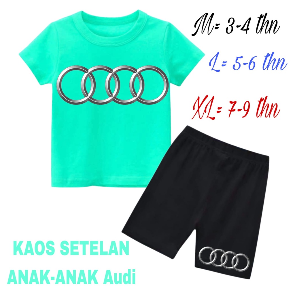 Hzl_outfit Setelan Baju Anak Laki Laki Audi/ Setelan Baju Anak Perempuan Audi/ Size M,L,XL