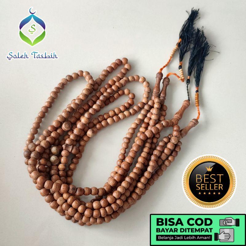 Obral Tasbih Kelor Emas Size 8mm Motif Bulat Kuncir